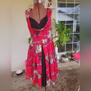 Trashy Diva Strapless Red and Black Dress